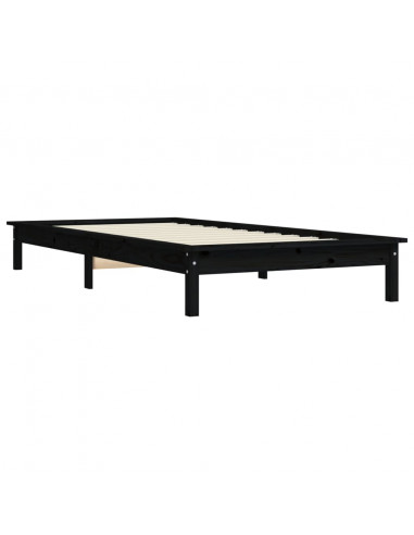 Giroletto Nero 90x200 cm in Legno Massello di Pino