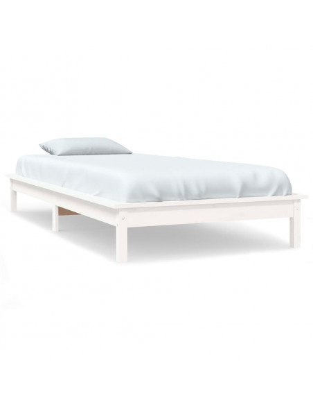 Giroletto Bianco 90x190 cm Single in Legno Massello di Pino