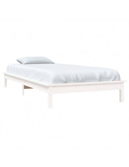 Giroletto Bianco 90x190 cm Single in Legno Massello di Pino