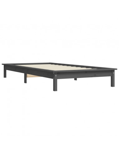 Giroletto Grigio 90x190 cm Single in Legno Massello di Pino