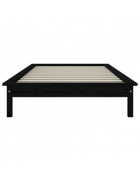 Giroletto Nero 90x190 cm Single in Legno Massello di Pino