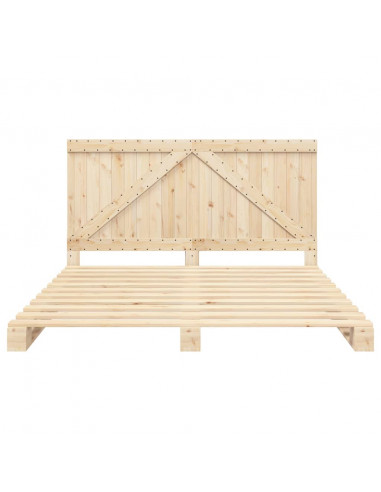 Giroletto con Testiera 200x200 cm in Legno Massello di Pino