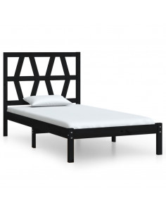 Giroletto in Legno Massello Nero 75x190 cm Small Single 2