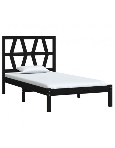 Giroletto in Legno Massello Nero 75x190 cm Small Single