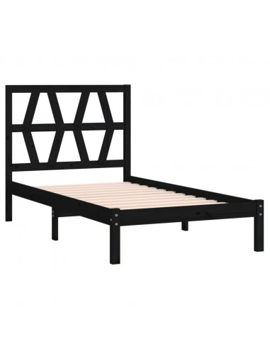 Giroletto in Legno Massello Nero 75x190 cm Small Single