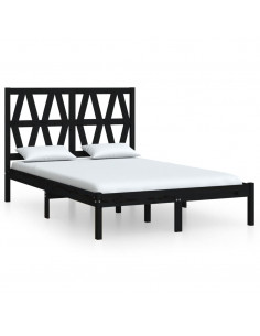 Giroletto Nero in Legno Massello di Pino 140x190 cm 2