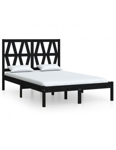 Giroletto Nero in Legno Massello di Pino 140x190 cm