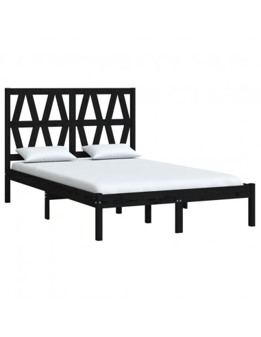 Giroletto Nero in Legno Massello di Pino 140x190 cm