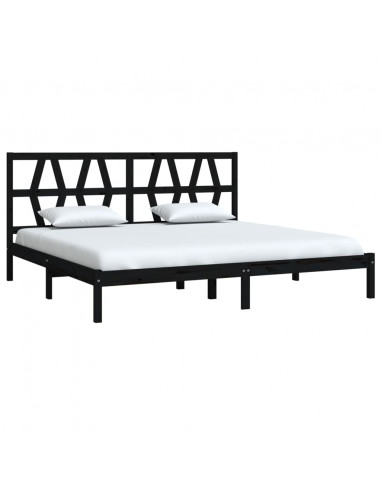 Giroletto Nero in Legno Massello di Pino 200x200 cm