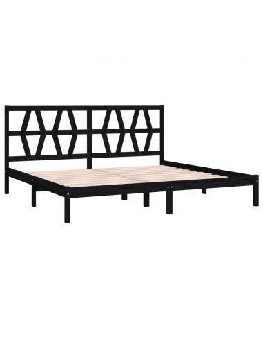 Giroletto Nero in Legno Massello di Pino 200x200 cm