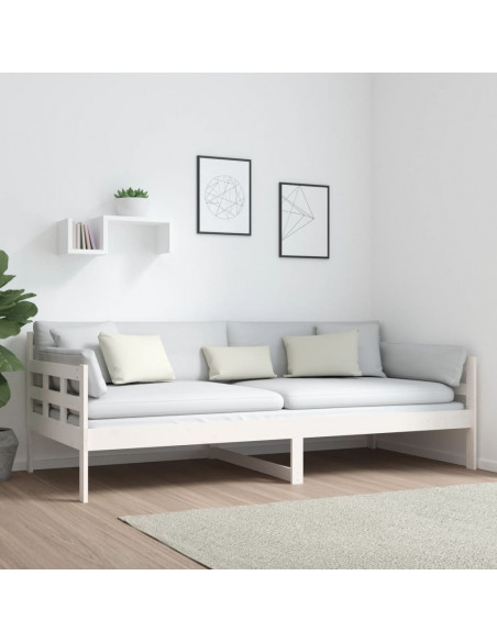 Dormeuse Bianca in Legno Massello di Pino 90x200 cm