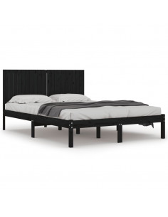 Giroletto Nero in Legno Massello di Pino 200x200 cm 2