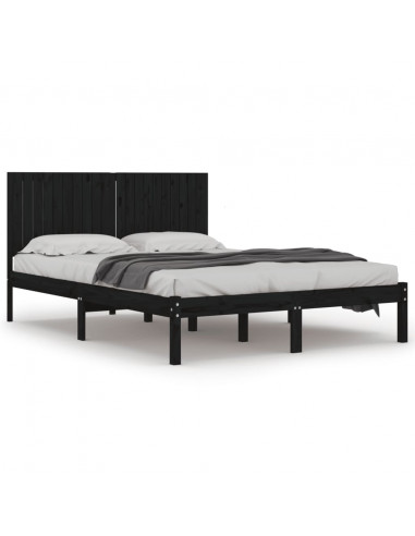 Giroletto Nero in Legno Massello di Pino 200x200 cm