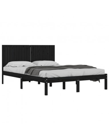 Giroletto Nero in Legno Massello di Pino 200x200 cm