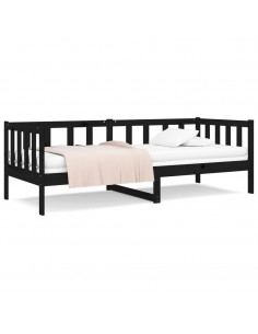 Dormeuse Nera 80x200 cm in Legno Massello di Pino 2