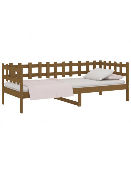 Dormeuse Marrone Miele 80x200 cm in Legno Massello di Pino