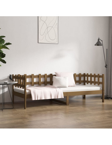 Dormeuse Marrone Miele 80x200 cm in Legno Massello di Pino