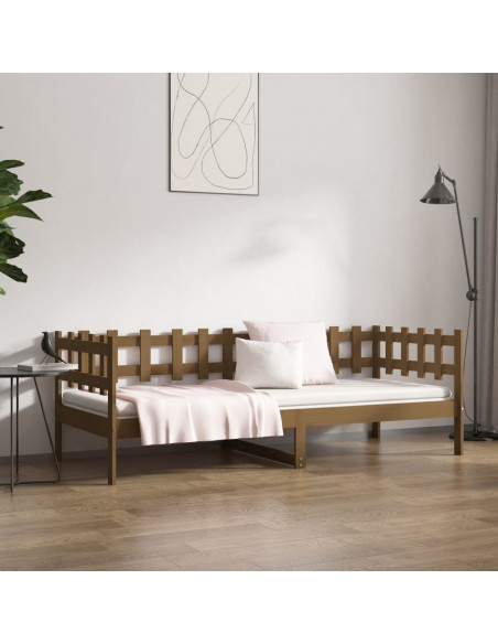 Dormeuse Marrone Miele 80x200 cm in Legno Massello di Pino