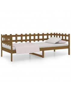 Dormeuse Marrone Miele 90x200 cm in Legno Massello di Pino 2