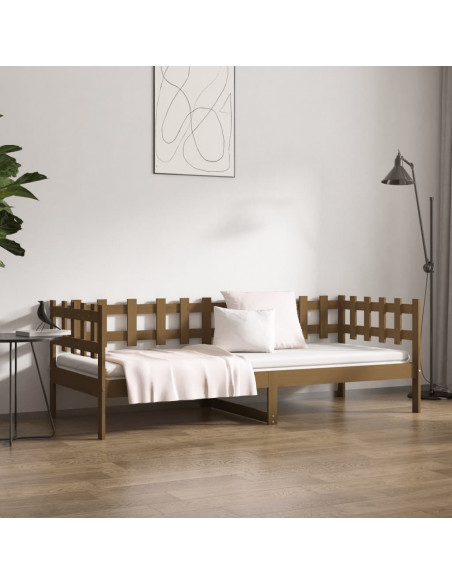 Dormeuse Marrone Miele 90x200 cm in Legno Massello di Pino