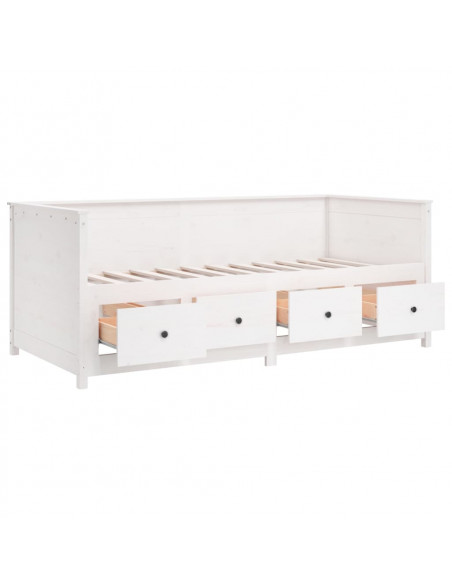 Dormeuse Bianca 80x200 cm in Legno Massello di Pino
