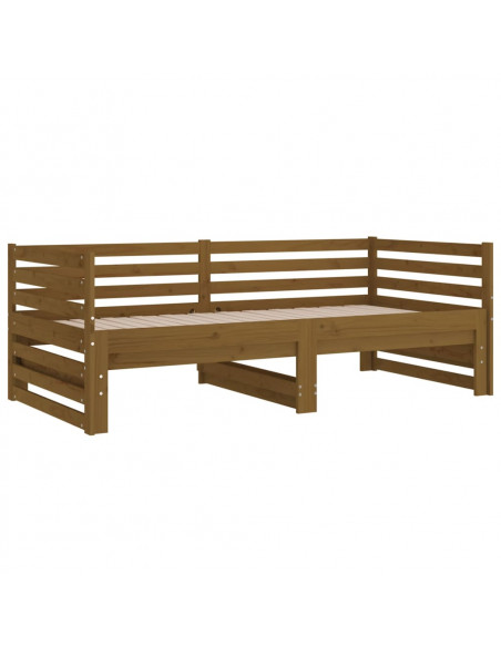 Dormeuse Estraibile Miele 2x(90x190) cm Legno Massello di Pino