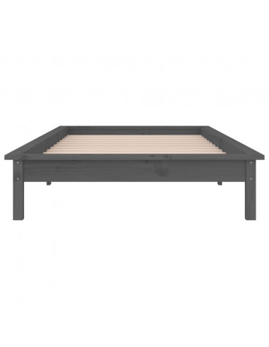 Giroletto con LED Grigio 90x200 cm in Legno Massello