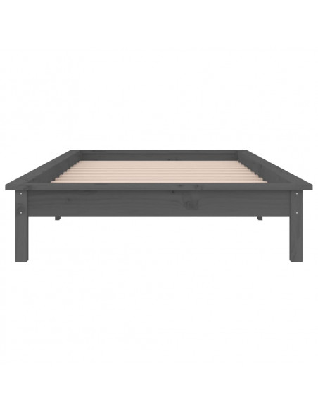 Giroletto con LED Grigio 90x200 cm in Legno Massello