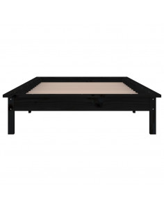 Giroletto con LED Nero 90x200 cm in Legno Massello 2