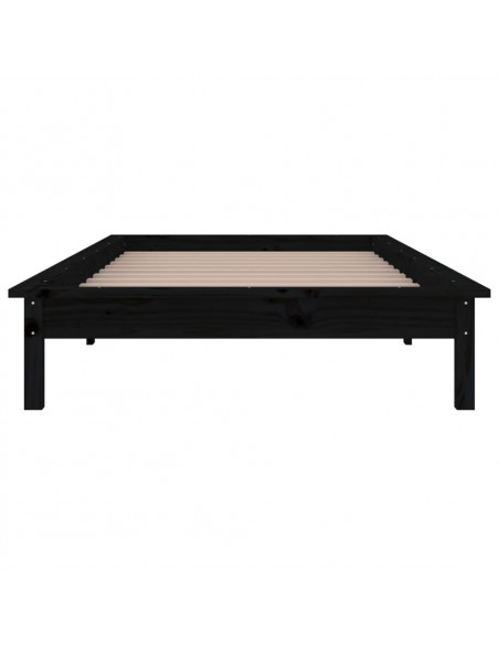 Giroletto con LED Nero 90x200 cm in Legno Massello