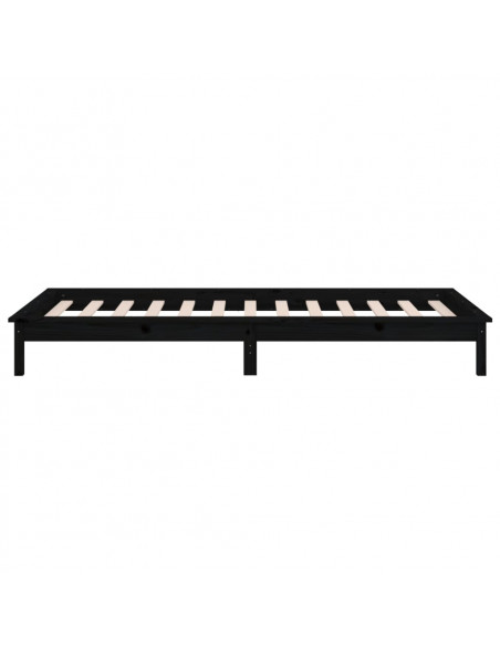 Giroletto con LED Nero 90x200 cm in Legno Massello