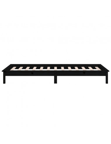 Giroletto con LED Nero 100x200 cm in Legno Massello