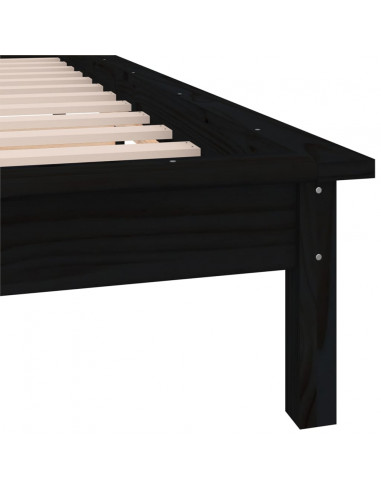 Giroletto con LED Nero 100x200 cm in Legno Massello