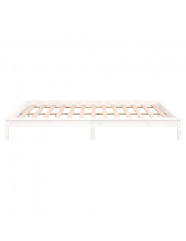 Giroletto con LED Bianco 160x200 cm in Legno Massello