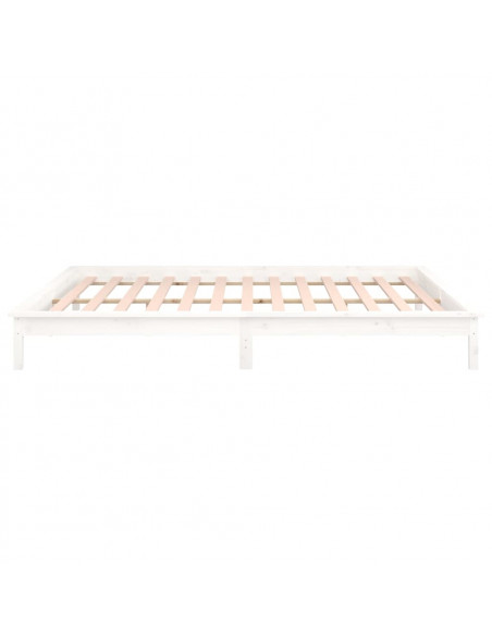 Giroletto con LED Bianco 160x200 cm in Legno Massello