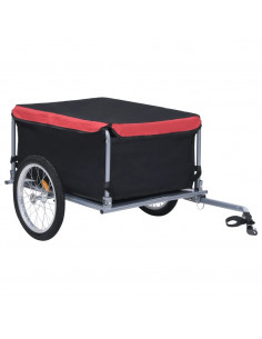 Rimorchio da Bici Nero e Rosso 65 kg 2
