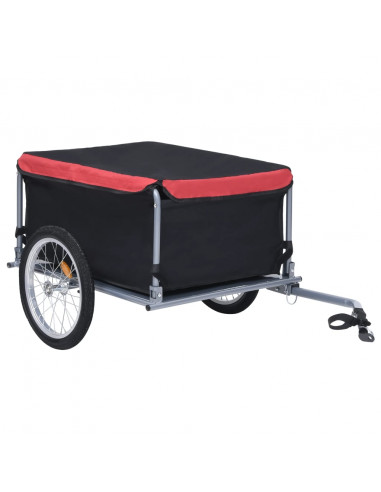 Rimorchio da Bici Nero e Rosso 65 kg