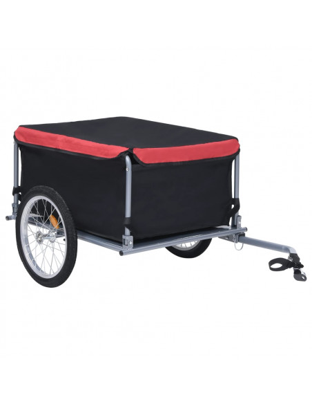 Rimorchio da Bici Nero e Rosso 65 kg