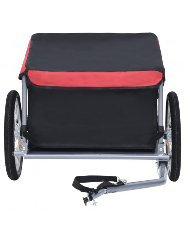 Rimorchio da Bici Nero e Rosso 65 kg