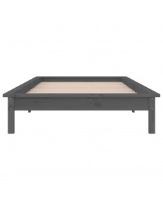 Giroletto con LED Grigio 90x190 cm Single in Legno Massello 2