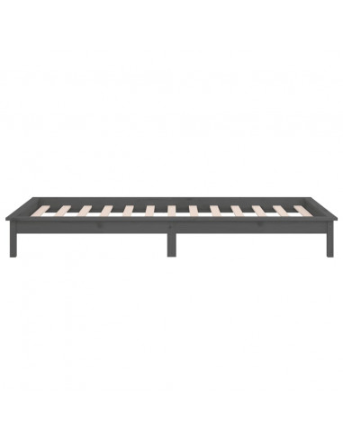 Giroletto con LED Grigio 90x190 cm Single in Legno Massello