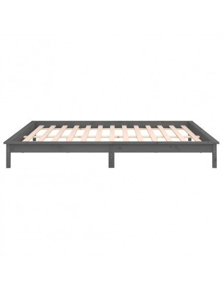 Giroletto con LED Grigio 140x190 cm in Legno Massello