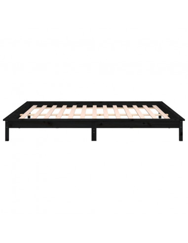 Giroletto con LED Nero 140x190 cm in Legno Massello