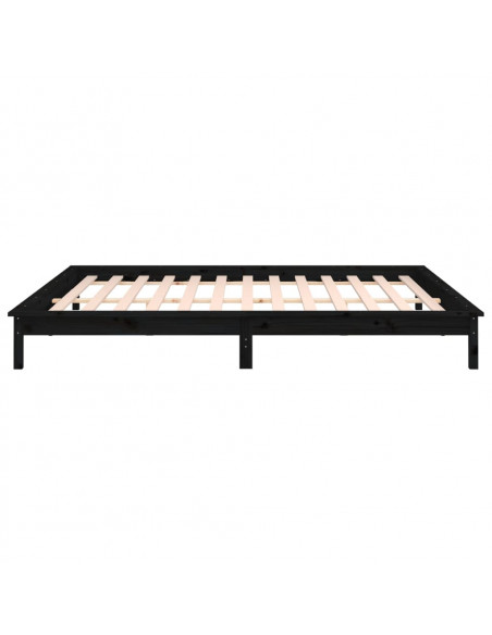 Giroletto con LED Nero 140x190 cm in Legno Massello