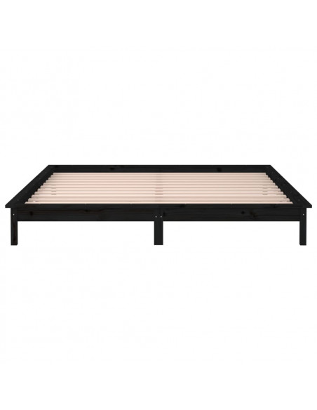 Giroletto con LED Nero 200x200 cm in Legno Massello