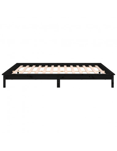 Giroletto con LED Nero 200x200 cm in Legno Massello