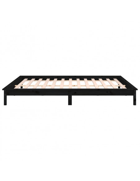 Giroletto con LED Nero 200x200 cm in Legno Massello
