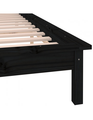 Giroletto con LED Nero 200x200 cm in Legno Massello