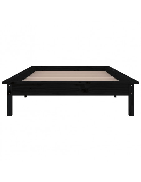 Giroletto con LED Nero 90x190 cm Single in Legno Massello