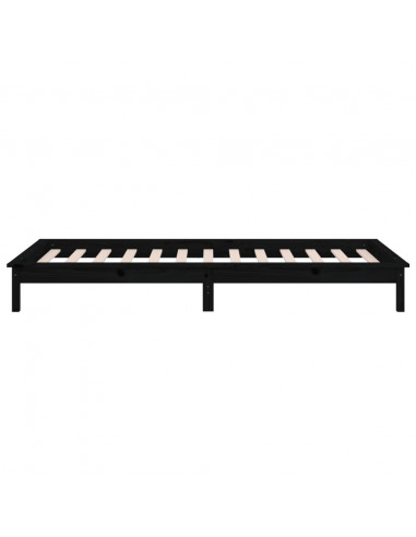 Giroletto con LED Nero 90x190 cm Single in Legno Massello